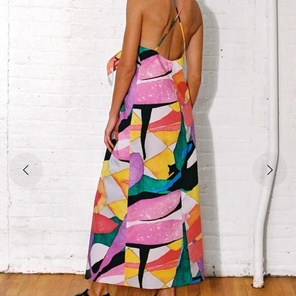 NWT Mara Hoffman Lolita Tie Front Printed Maxi Dress Small - Picture 4 of 6